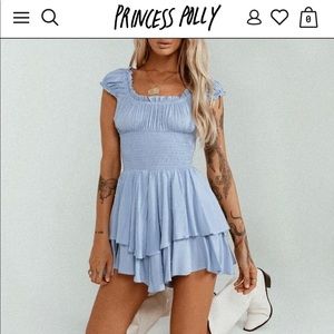 Princess Polly The Love Galore Romper Blue Size 6